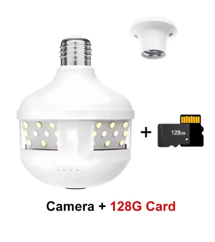 4MP WIFI E27 Bulb V380 Pro Security Camera Full Color Night Vision Two-Way Voice Wireless Auto Tracking Fisheye WiFi Camera