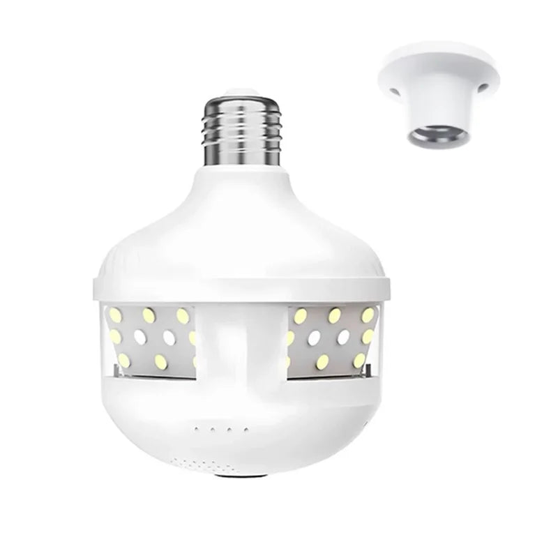 4MP WIFI E27 Bulb V380 Pro Security Camera Full Color Night Vision Two-Way Voice Wireless Auto Tracking Fisheye WiFi Camera